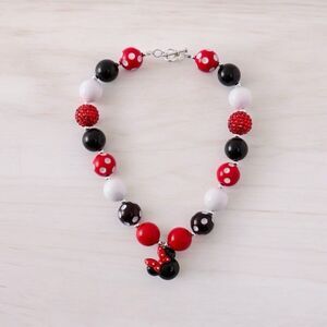 Red Mouse Bubble Chunky Bead Necklace